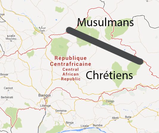 Centrafrique: Le risque de séparation de la RCA en deux états évoqué à Bangui couper la centrafrique en deux pays musulmans et chrétiens