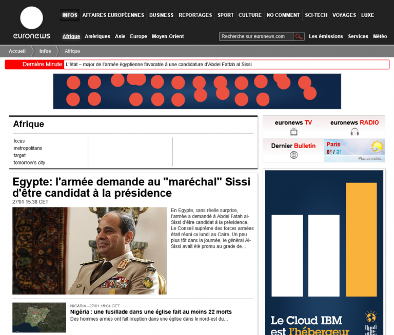 Africanews: Nouvelle chaine panafricaine en Anglais et Francais d’Euronews