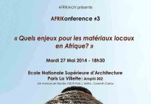 AFRIKArchi organise une conférence le 27 mai 2014 à l’Ecole d’Architecture de Paris La Villette