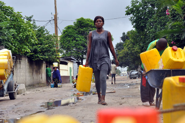 corvée deau en RDC