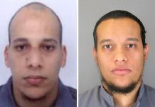 Les frères Kouachi, Said et Cherif, auteurs de l'attaque terroriste contre Charlie Hebdo à Paris qui a fait plus de 12 morts