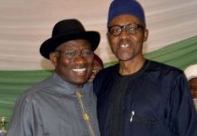 Les deux prétendants au pouvoir au Nigeria, Goodluck Jonathan et Muhammadu Buhari