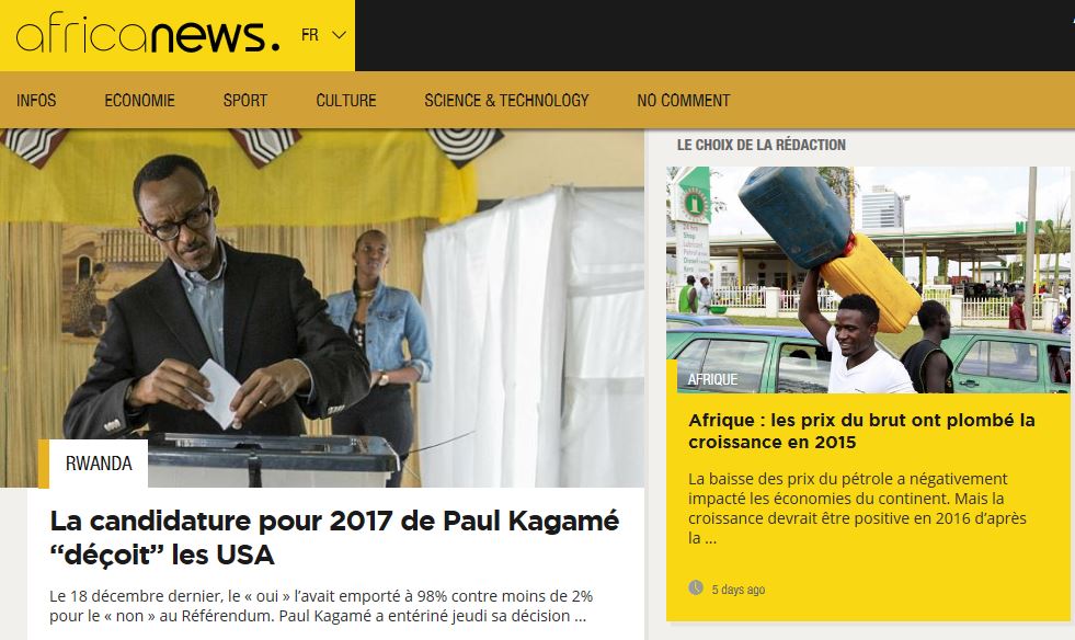 Le nouveau site Internet Africanews