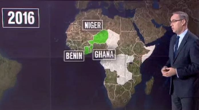 Erreur lors du JT de France 2 sur l'Afrique ui inverse les pays