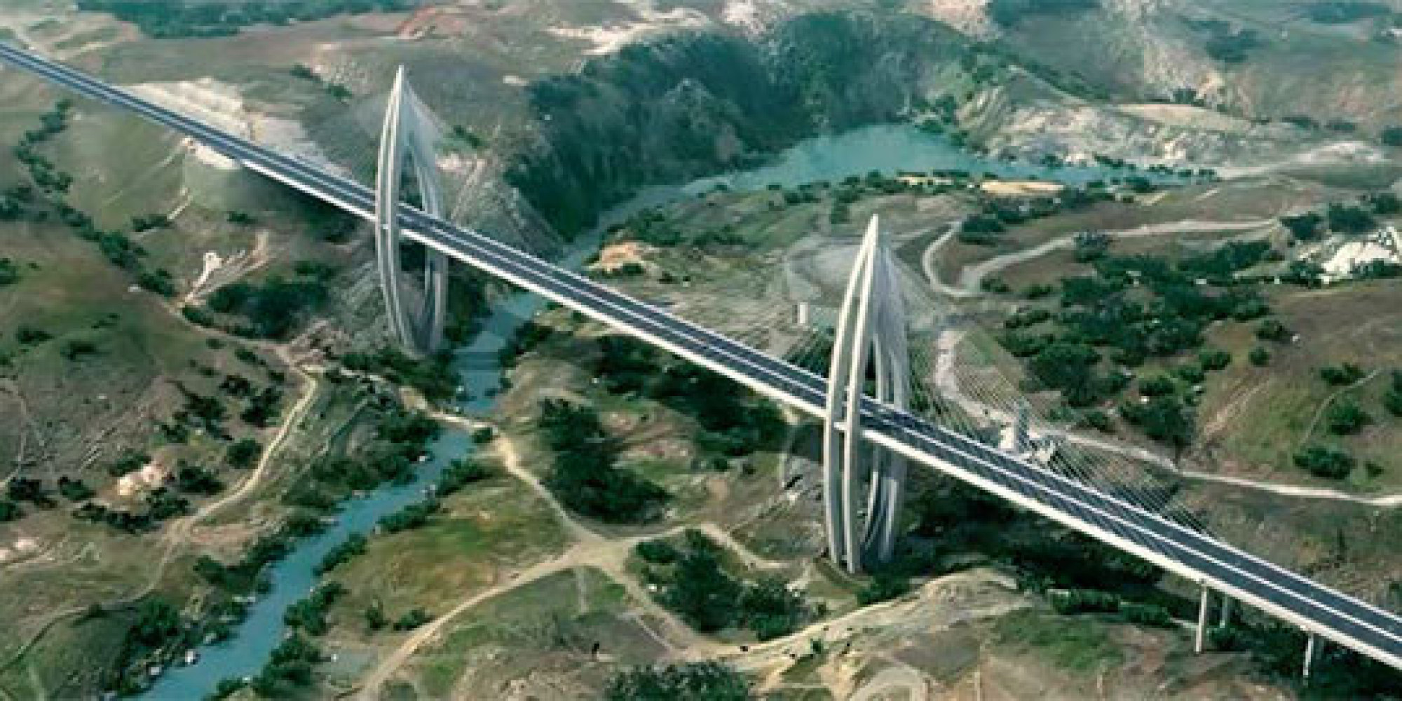 PONT-HAUBAN-maroc-Hay-Ryad Le pont à haubans de Hay Ryad près de Rabat au Maroc
