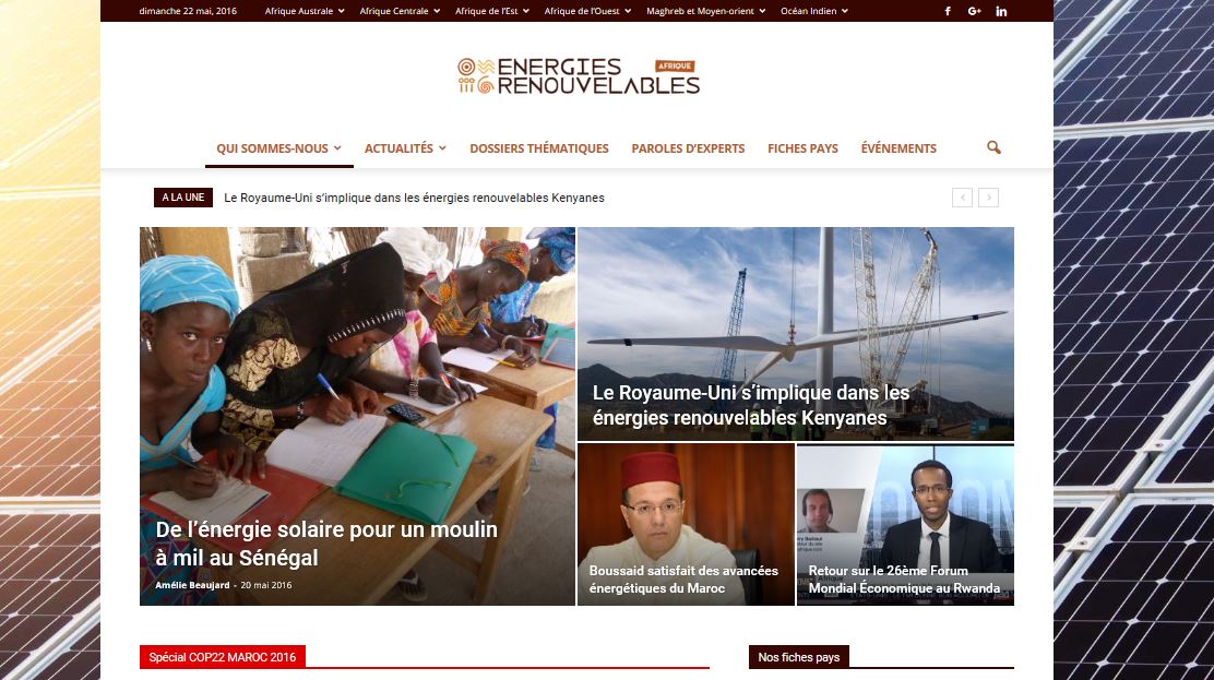 Lancement du média ERA sur les énergies renouvelables en Afrique | Info ...