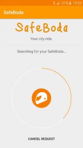 Screenshot de l'application Safe Boda