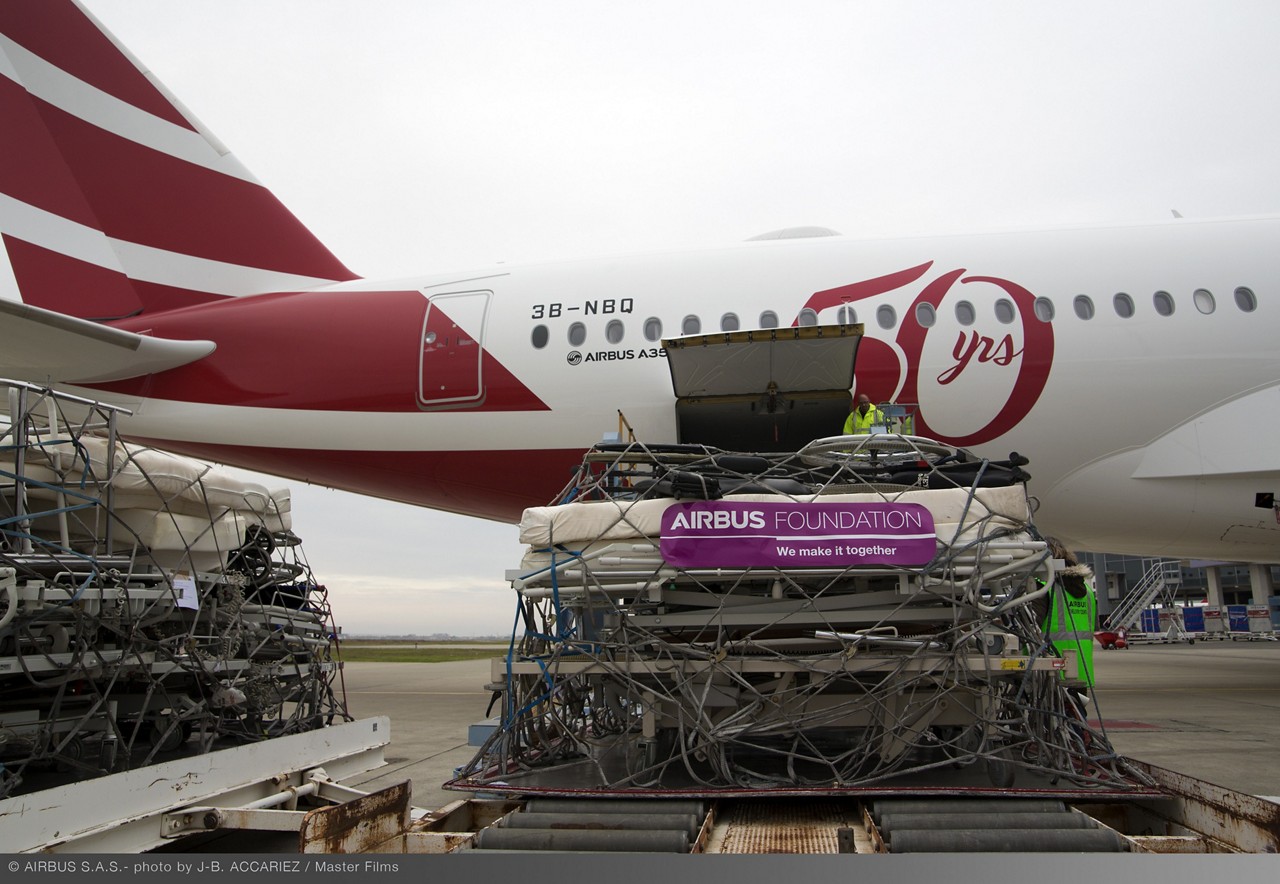 La Fondation Airbus et Air Mauritius s’associent pour effectuer un vol de bienfaisance 3,5 tonnes d’équipement médical pour l’île Maurice et Madagascar