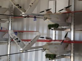Le container permet le stockage des drones Zipline