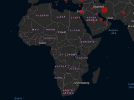 Carte Afrique coronavirus covid-19